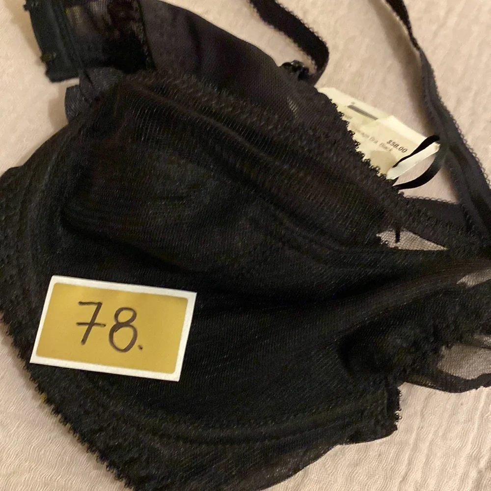 CLAUDETTE Dessie’s Full Coverage Elegant Black Sheer Bra. Size 36B . New